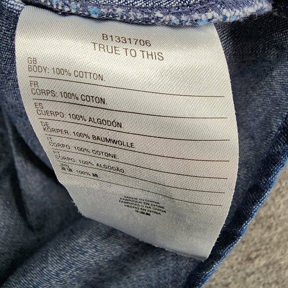 Volcom Dress Womens Small Pearl Snap Blue Denim Long Sleeve 034350 - Picture 4 of 9